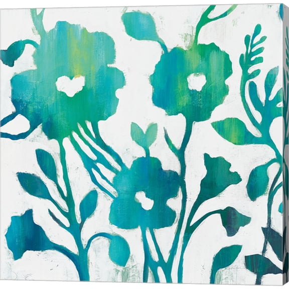 Teal Trio IV on White by Silvia Vassileva, Canvas Wall Art