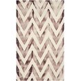 thumbnail image 2 of Safavieh Dip Dye Collection DDY715I Handmade Chevron Stripe Watercolor Ivory and Maroon Wool Area Rug (3' x 5'), 2 of 4