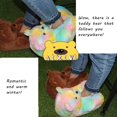 thumbnail image 2 of Pantuflas de oso de peluche para mujer, pantuflas de interior para el hogar, zapatos cálidos de invierno, piso de dibujos animados,piel sintética, bonito, color negro oso de fresa Juguete, 2 of 5