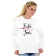 thumbnail image 3 of Breast Cancer Faith Over Fear Fight Women Crewneck Sweatshirt Brisco Brands L, 3 of 6