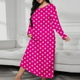thumbnail image 2 of Aboser Women's Soft Cotton Nightgown Long Sleeve Sleepwear Fashion Star Printed Pajama Dress Comfy Full Length Loungewear Loose Casual Crew Neck Sleep Shirts, 2 of 7
