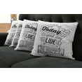 thumbnail image 5 of Ambesonne Saying Throw Pillow Cover 4 Pack, Inspiration Gratitiude, 20", Black White, 5 of 5
