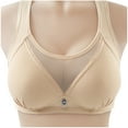 thumbnail image 4 of SMihono Plus Size Bras for Old Women No Underwire Full Coverage Sport Bra Comfortable Vest Style Bras Push Up Underwear Khaki 95, 4 of 4