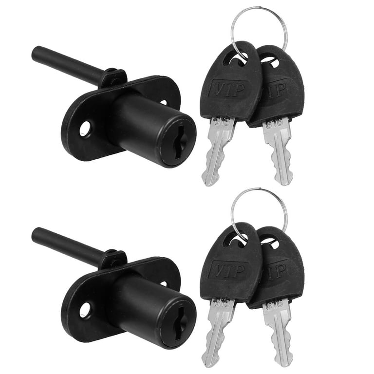2 Pcs Desk Drawer Lock With Keys Zinc Alloy Cylinder Lock For
