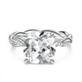 thumbnail image 5 of Eclet Jewels Twisted Shank Engagement Silver Ring For Her - 1.9 Ct Cushion Cut Diamond Ring - Engagement Wedding Hidden Halo Ring - Anniversary Gift for Women's - Valentine's Day Gift for Women's, 5 of 8