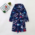 thumbnail image 2 of TOWED22 Kid Fleece Hooded Robes Girls Cartoon Bathrobes Boys Soft Plush Sleepwear Toddler Fuzzy Pajamas, 2 of 6