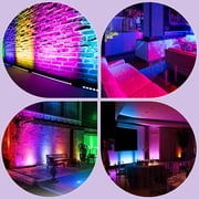 JAJALUYA 2-Pack Rectangular RGB 24 LED Wall Washer Light Bar with Remote for Stage Party