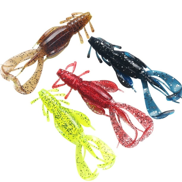 4pcs 10cm/10g Soft Fishing Bait Crayfish Shape Fake Bait Fishing Equipment  Suitable For Saltwater Freshwater 