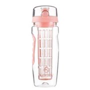Hydracy 32 oz Fruit Infuser Water Bottle with Time Marker - Full Length Infusion Rod - Leakproof Reusable Sports Bottle for Detox and Healthy Hydration