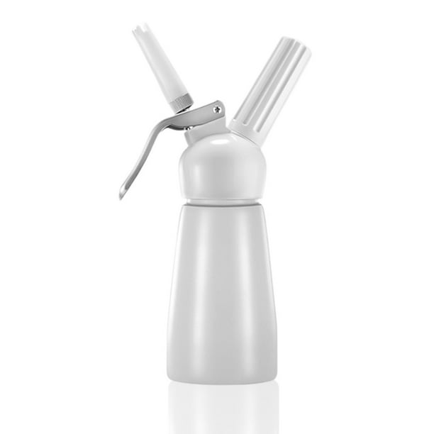 Bearachild Dispensador de crema batida de aluminio de 250ml, batidor de crema de cocina, herramientas de postre con boquillas cuentagotas Herramientas y accesorios para hornear blanco Bearachild HA008727-01
