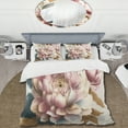 thumbnail image 2 of Designart "Pink and Gold Dahlia Blossom" Floral & Botanical Bedding Covert Set - Dahlia Pink Floral Bed Set With 2 Shams, 2 of 6