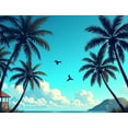 thumbnail image 4 of LUUFILx Tropical Palm Tree Banner Scenic Backdrop for Outdoor Party Photography Props Summer Home Decor Wall Background Beach Vacation Decorations, 4 of 8