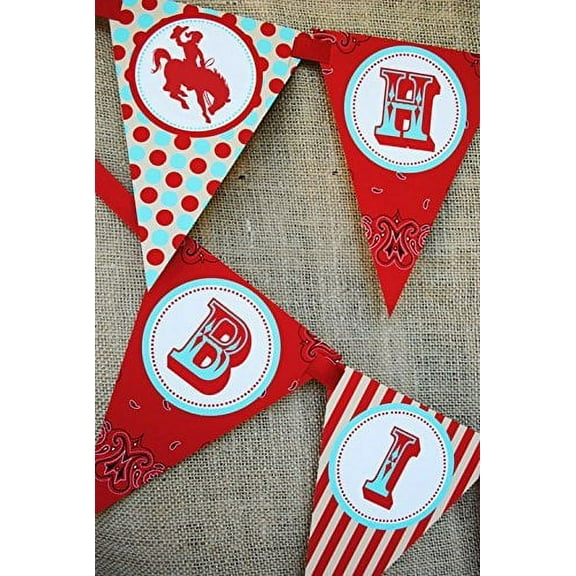 Cowgirl AR Happy Birthday Banner Pennant