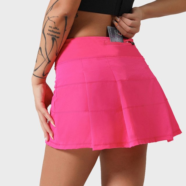 Falda de tenis plisada colorida para mujer, falda corta deportiva de secado rápido antiexposición, falda de yoga para golf
