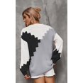 thumbnail image 3 of Women Sweaters-Oversized Chunky Knit Color Block Drop Shoulder Batwing Sleeve Pullover Sweater Tops, 3 of 6