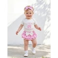 thumbnail image 5 of AceBaby Infant Baby Girl Summer Letter Embroidery Outfit Sets for 0-12M,95% Cotton, 5 of 9