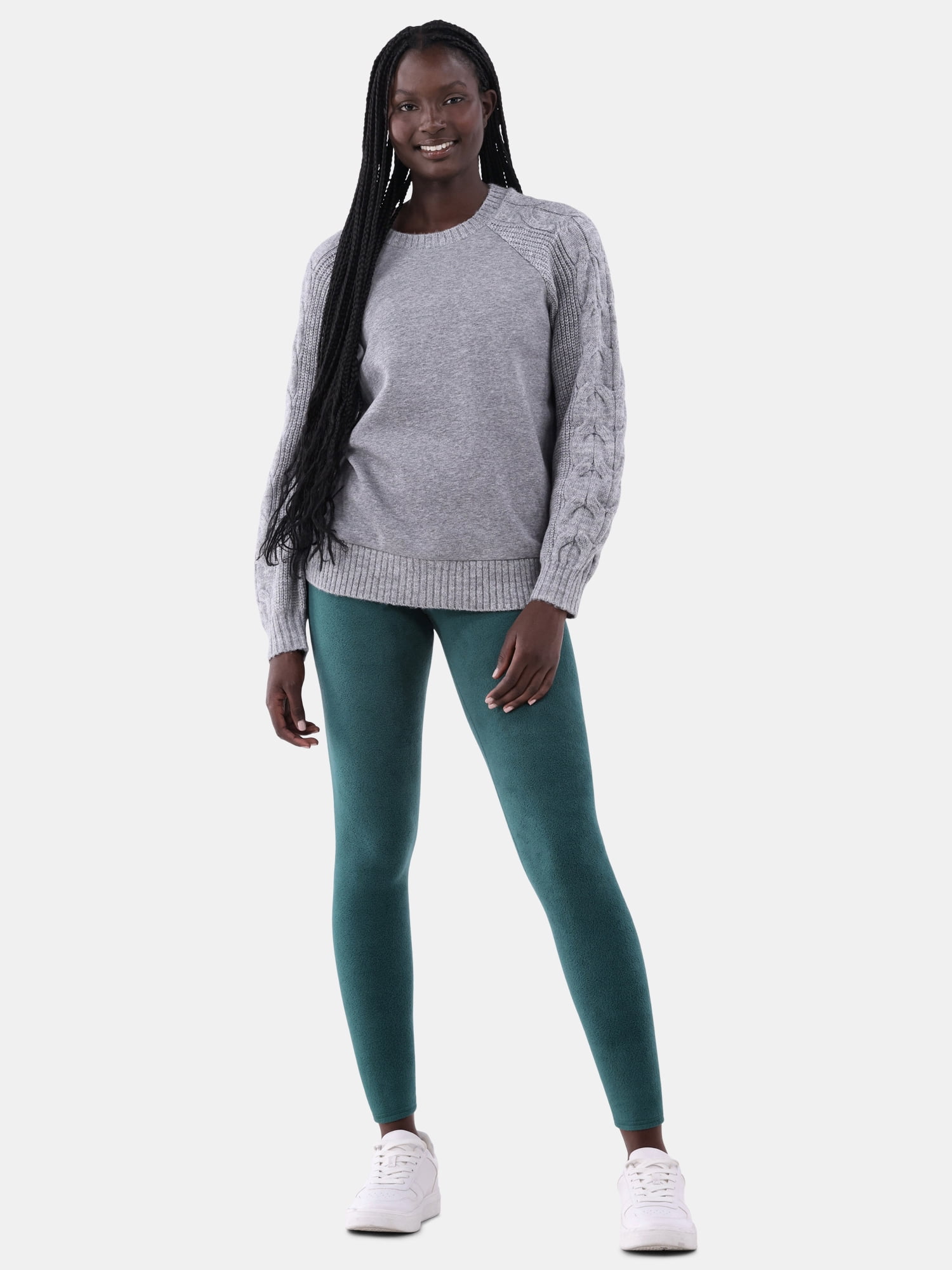 ClimateRight by Cuddl Duds Stretch Women's Warm Stretch Fleece High Rise Base Layer Thermal Legging, Sizes XS to 4X