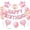 Pink, variant on 27 Pcs Green Birthday Decorations, 3D Letters Green Happy Birthday Balloon Banner, Pentagram Heart Foil Balloons Confetti Balloons Kit For Boys Girls Party Supplies