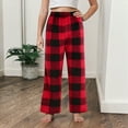 thumbnail image 2 of Hessimy Teen Boys And Girls' Plaid Long Pants Pajamas For Family Matching Homewear (Red,11-12 Years), 2 of 9