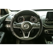 Black Car Steering Wheel Cover | Anti-Slip, Leather, Breathable, Odorless | 15 Inches (37cm to 39 cm)
