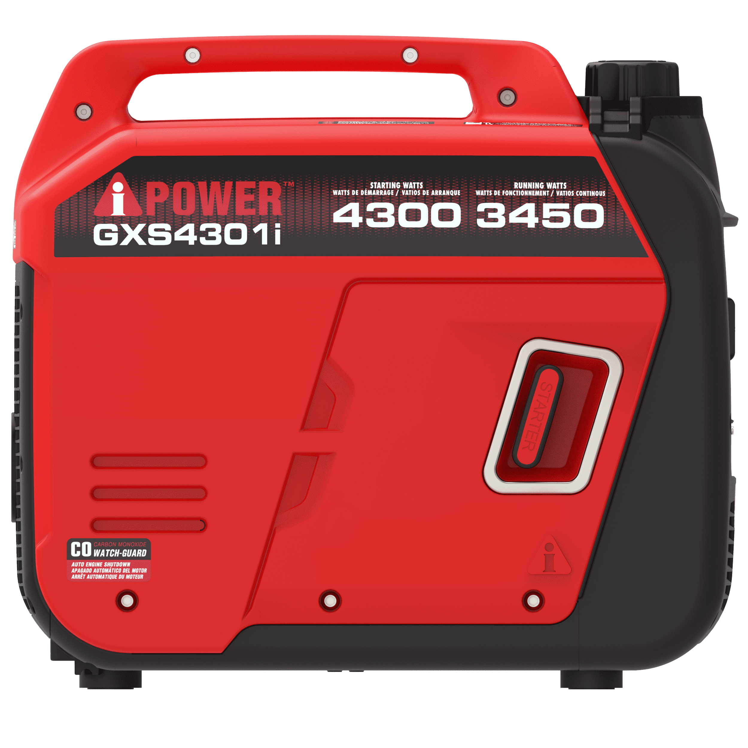 A-iPower Portable Inverter Generator Gas, 4300W RV Ready, EPA & CARB Compliant CO Sensor
