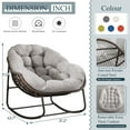 thumbnail image 2 of Outdoor Papasan Rocking Chair, Patio Oversized Wicker Egg Rocking Chair, Indoor & Outdoor Comfy Rocker Chair with Thick Cushion, Modern Lounge Chair for Front Porch, Garden, Backyard, Beige, 2 of 7