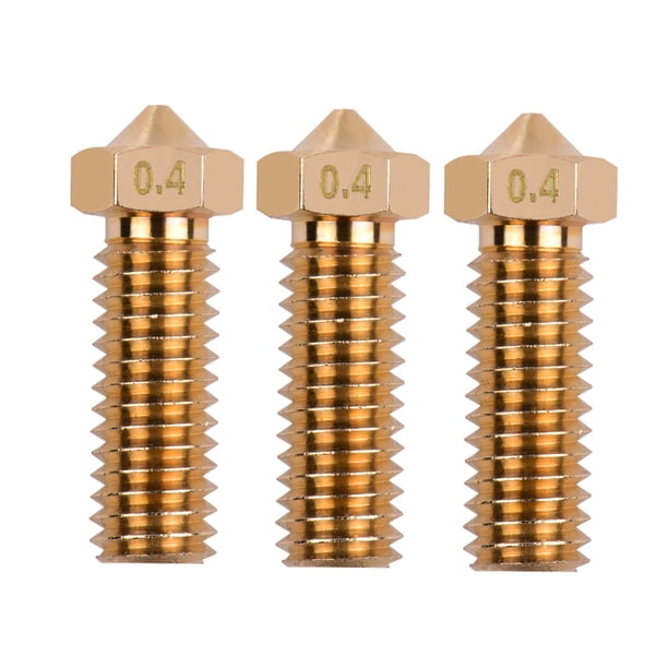 3pcs Impresora 3D Extrusora Volcán de latón Boquilla M6 Rosca Cabezal de impresora 0.4mm Salida para Tomshoo Boquilla