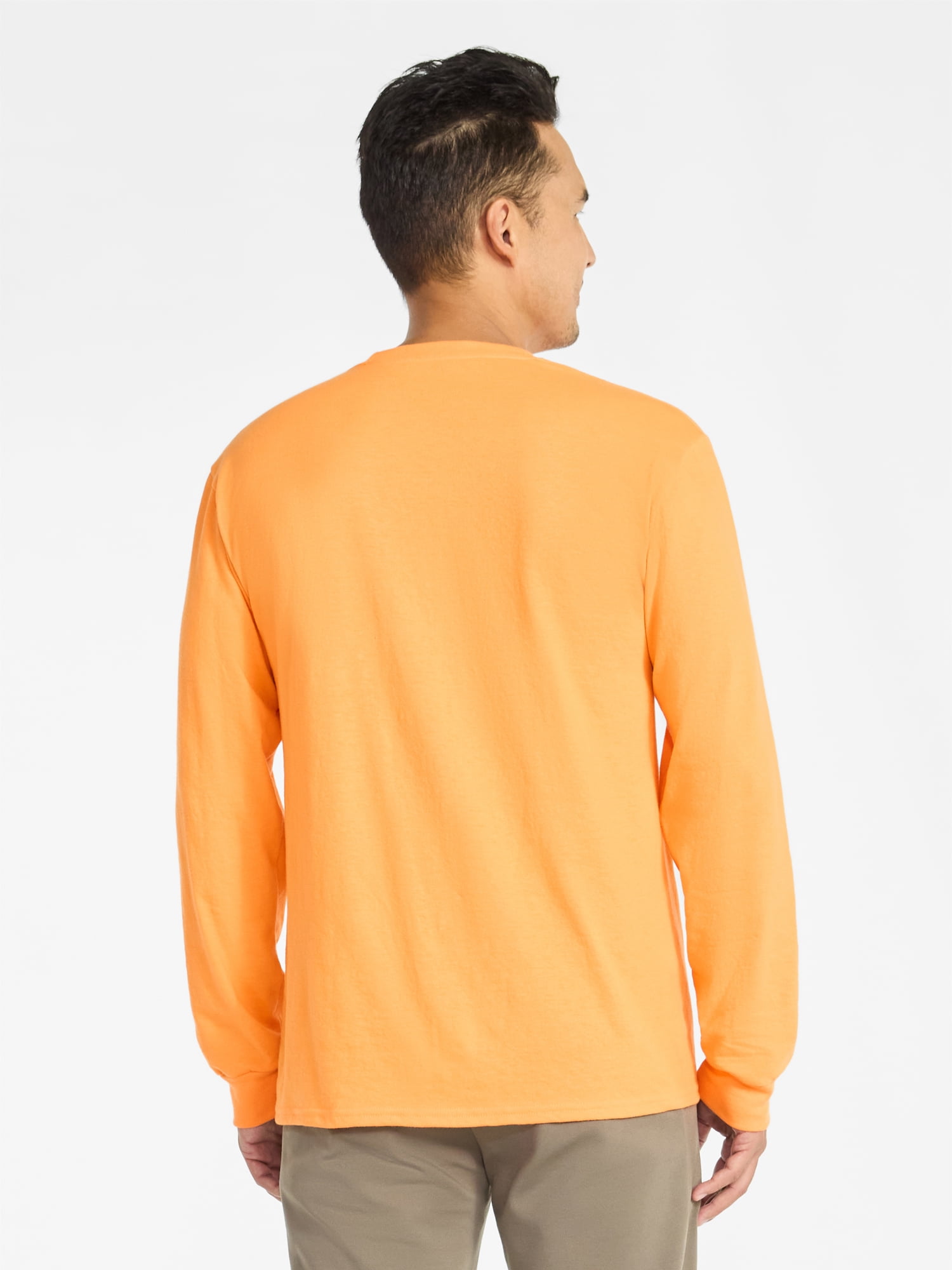 Athletic Works Men's and Big Men's Cotton Tee with Long Sleeves, Sizes S-3XL