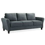 Lifestyle Solutions Alexa Sofa with Curved Arms, Gray Fabric