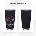 thumbnail image 3 of Taza térmica duradera de acero inoxidable 304 con temática del equipo de fútbol de los Ravens con tapa y pajita Taza térmica de acero inoxidable de 20 oz Taza para automóvil Adecuada para bebidas, 3 of 8