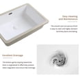thumbnail image 3 of 24" X 16" Undermount Kitchen Sink - White Ceramic Single Bowl Sink, Deep 8" Basin Without Bottom Grid, Scratch & Heat Resistant, 3 of 8