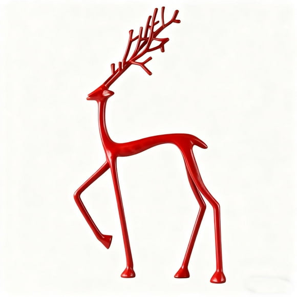 Red Deer Figure Desktop Ornament For Home Office Decoration And Shelf Display Color Red