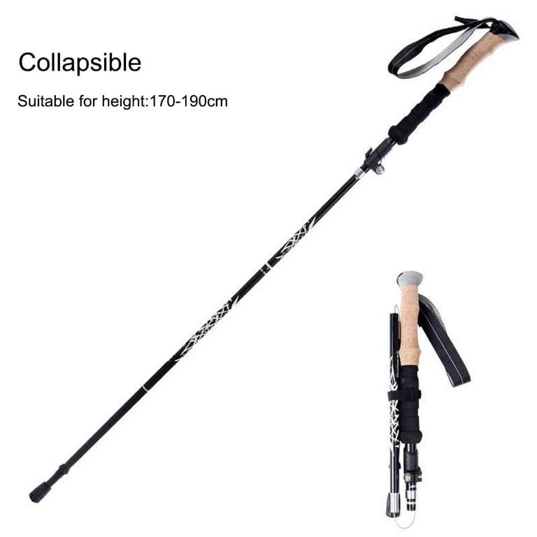 TureClos 5 Section Trekking Poles Foldable Adjustable Cane Portable Outdoor  Mountaineering Walking Stick Fishing Backpacking Crutch 