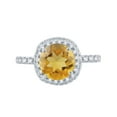 thumbnail image 3 of Sterling Silver with Natural Citrine and White Topaz Double Halo Ring, 3 of 3