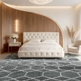 thumbnail image 3 of 8'*10' Area Rug, Soft Fluffy Area Rugs for Living Room Bedroom Geometric Carpet, Gray & Black, 3 of 13