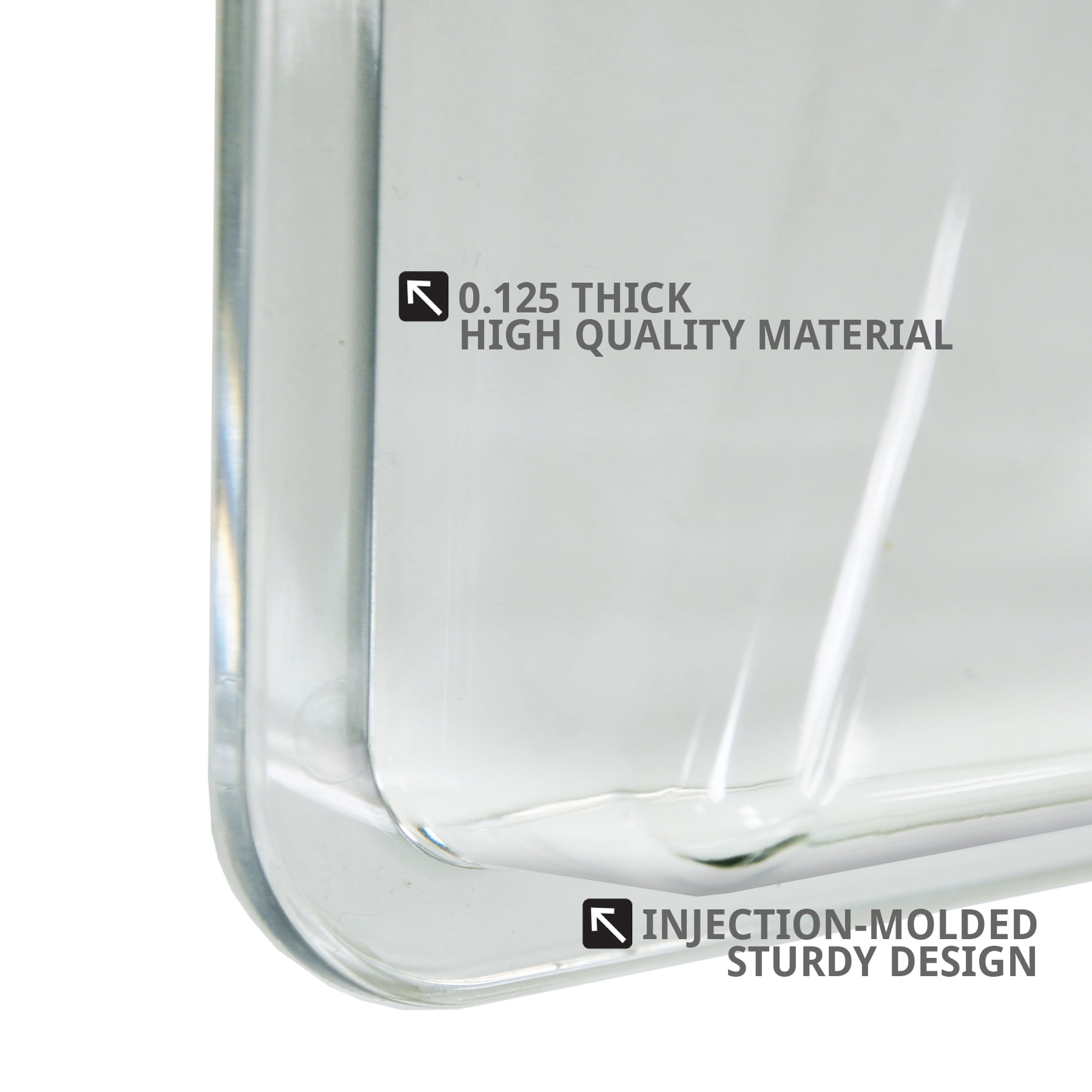 Azar Displays 250035 Clear Plastic Wall Mount File Holder with Double Sided Tape, 4-Pack