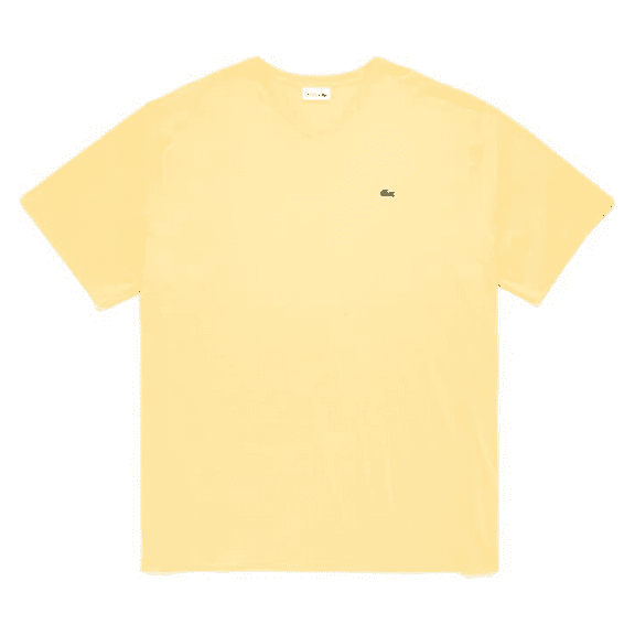 Lacoste Men's 100% Pima Cotton Big Fit V-Neck Jersey T-Shirt Yellow 4XLB
