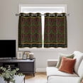 thumbnail image 4 of Vintage Red Roses Kitchen Curtains Window Panels, Abstract Art Floral Green Leaves Insulated Window Treatment Curtain, Grommet Curtains for Bedroom/Living Room/Bathroom, 2 Piece 42"Wx45"L, 4 of 8