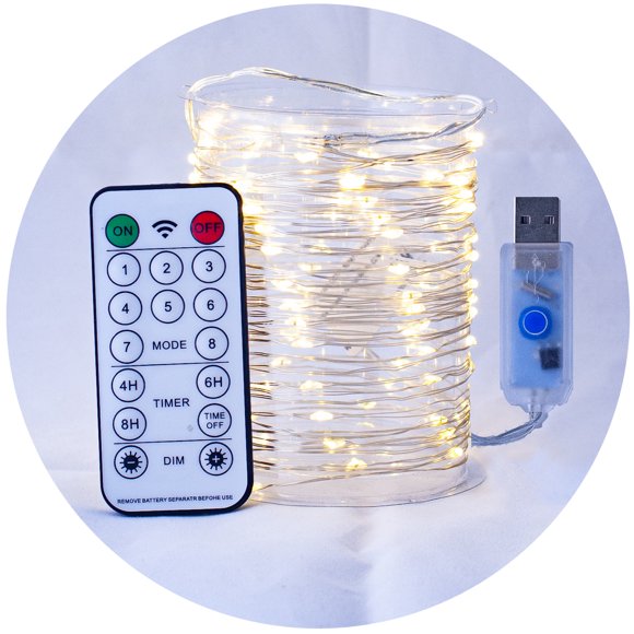 Serie Naviplastic de 100L MicroLed blanco USB con control remoto