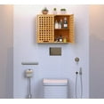 thumbnail image 3 of Bathroom Wall Cabinet Wall Mounted Organizer, Medicine Cabinet, Over The Toilet Storage, Bamboo Medicine Cabinets with Doors and Shelves, Wall Storage for Bathroom Kitchen Living Room, 3 of 8