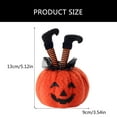 thumbnail image 3 of Halloween Cartoon Witches Leg Boot with Pumpkin Plush Figurine Figure Toy Table Centerpieces Ornament Holiday Decors, 3 of 8