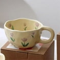 thumbnail image 4 of Elegant Floral Ceramic Mug Coffee Cup with Flower Decorations, 250ml Spring Drinkware for Home Decor,B, 4 of 5