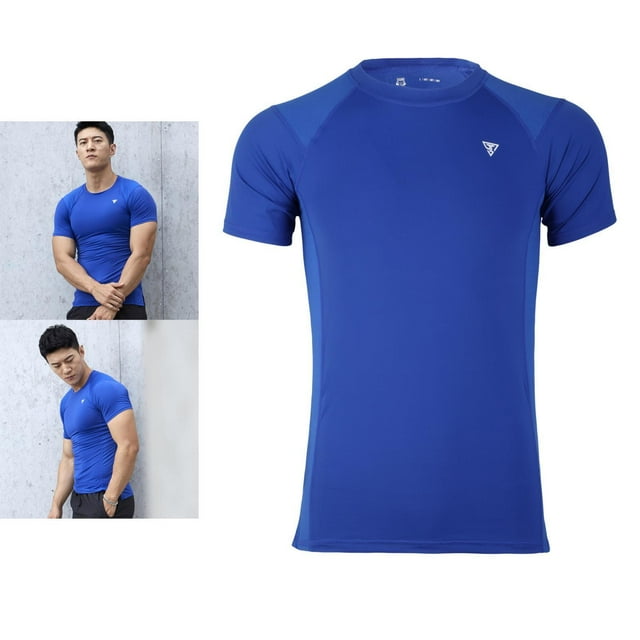 Hombres manga corta Camiseta compresión deporte Tee transpirable capa de Base 2XL Colcomx Camiseta de manga corta para hombre