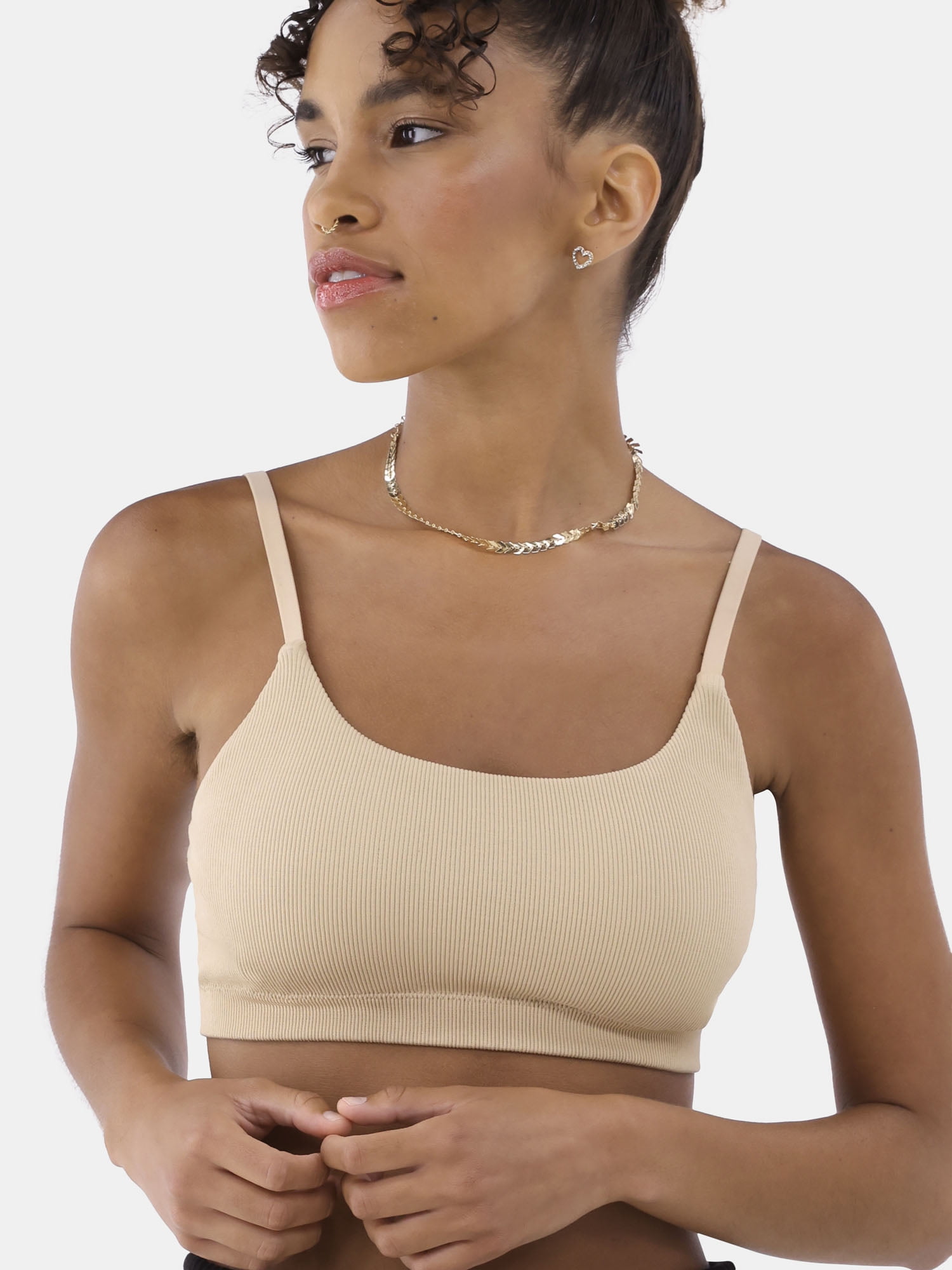 No Boundaries Seamless Ribbed Cami Bralette, Women’s and Women’s Plus, Sizes XS-3XL