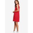 thumbnail image 3 of ellos Women's Plus Size Crossover Back Tank Dress - 22/24, Vivid Red, 3 of 5