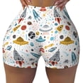 thumbnail image 2 of Lsque Cartoon Space Pattern High Waisted Biker Shorts for Women-Tummy Control Fitness Athletic Workout Running Yoga Gym Shorts,Moisture-Wicking-Small, 2 of 9