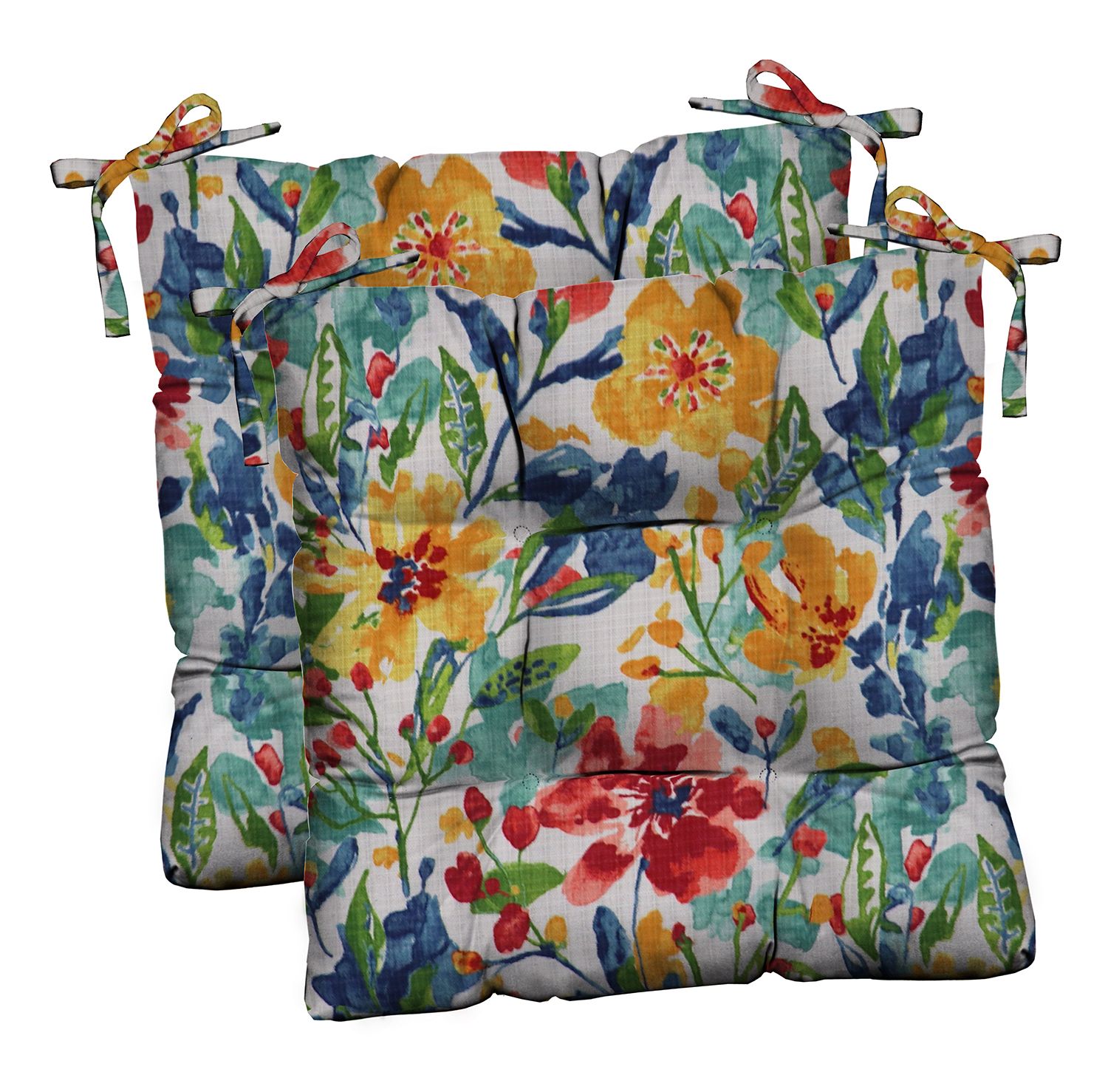 RSH Décor Indoor Outdoor Set of 2 Tufted Dining Chair Seat Cushions, 20