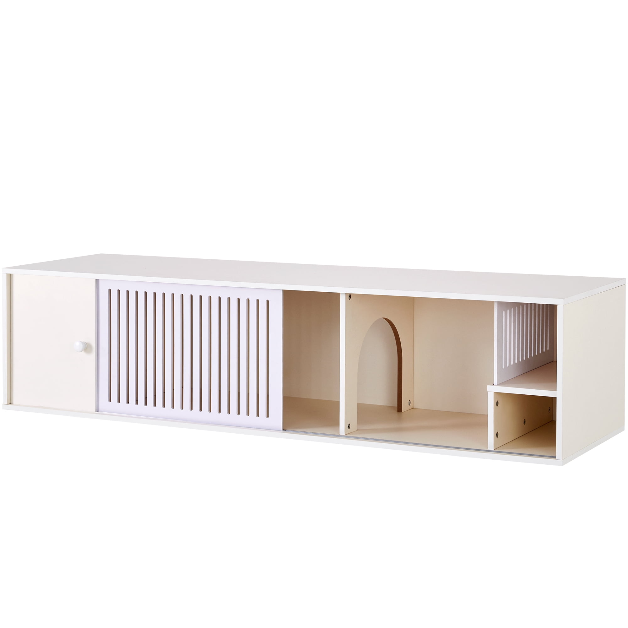 Euroco Cat TV Stand With Storage and Removable sliding door