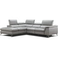 thumbnail image 3 of Viola Premium Leather Sectional in Left Hand Facing Chaise, Light Grey, 3 of 3