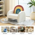 thumbnail image 4 of Ktaxon Kids Sofa with Wooden Frame, Teddy Velvet Toddler Accent Chair with Ombre Backrest, Curved Design for Playroom or Bedroom White, 4 of 7